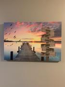 Designed By Memories Lake Sunset Dock Name Signs Canvas Art Review