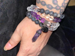 Lily Rose Jewelry Co Limited Edition Triple Power Intention Labradorite, Amethyst, Clear Quartz 108 Mala Necklace Bracelet Review
