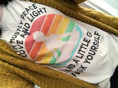Peachy Sunday I'm Mostly Peace Love And Light Tee Review