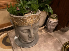 Riverbend Home 17 Polyresin Buddha Head Planter with Crown - Gray/Gold Review