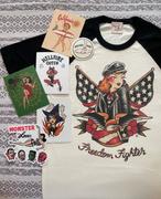 Mischief Made Freedom fighter short Raglan sleeve T-shirt in Black/Natural  Unisex body by Howlin' Wolf Tattoo Review