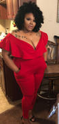 vexusstore Plus Size Frill Jumpsuit - Red Review