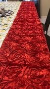 tableclothsfactory.com 14x108 Red Grandiose Rosette Satin Table Runner Review