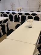 tableclothsfactory.com Black Polyester Folding Flat Chair Covers, Reusable or 1x Use Stain Resistant Chair Covers Review