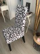DecorZee Black & White Floral Vine Pattern Dining Chair Cover Review