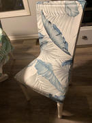 DecorZee Light Blue Palm Leaf Print Elastic Dining Chair Cover Review