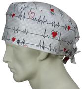 SurgicalCaps.com XL Scrub Caps EKG white Review