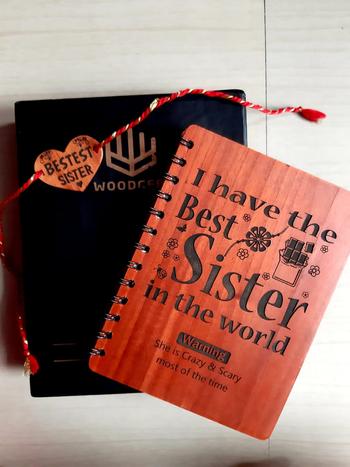 Woodgeek store I have the best sister. She's crazy & scary most of the time - Personalized Wooden Notebook Review