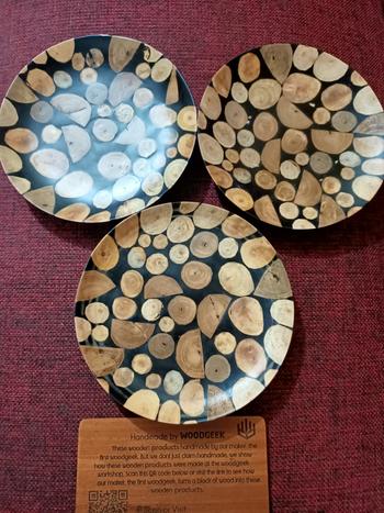 Woodgeek store Reclaimed Wood & Epoxy Resin Side Plate Set | Handmade Wooden Plates Review