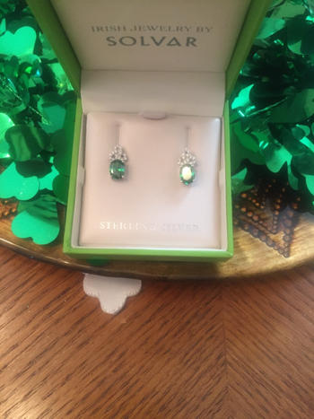 Biddy Murphy Irish Gifts Trinity Knot Earrings Sterling Silver Green CZ by Our Maker-Partner in Co. Dublin Review