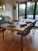 KONTRAST Herringbone Chevron Dining Table in Grey with Hairpin Legs Review
