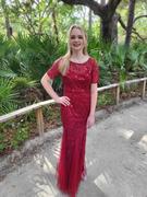 Ever-Pretty US Floral Sequin Maxi Fishtail Tulle Prom Dress with Half Sleeve Review
