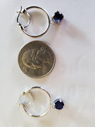 SilverSpeck Sterling Silver Round Hoop Earrings with Dangling Created Blue Sapphire Gemstones Review