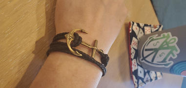 Maritime Supply Co Anchor Bracelet - Braided Waxed Black Cord, Brass or Sterling Silver Anchor Review
