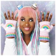 VelvetVolcano Pastel Rainbow Cloud Fingerless Gloves (Baby Pink) Review