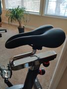 belt drive indoor cycling bike with heavy 49 lb flywheel