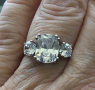 Metal Masters Co. Women's Sterling Silver 925 Meghan Markle 14K Gold Plated Cushion Cubic Zirconia Wedding Engagement Ring Review