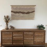 Teddy and Wool Natural Cream Beige Wall Hanging, Macrame Fiber Art, Living Room Decor, Gray Cream Taupe, Macrame Hanger - 'LARA' Review