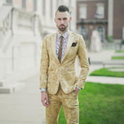 Steven Land Men’s Fashion  Steven Land | Dante | Italian Baroque Gold Formal Party Slim Tuxedo | Short & Reg Sizes Review