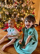 Stitchy Fish Christmas Tree Trio Smocked Dress, Green Gingham Review