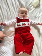 Stitchy Fish Christmas Traditions Smocked Jon Jon, Red Review