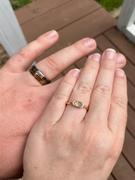 HappyLaulea Tungsten Carbide Ring / Fire Opal & Hawaiian Koa Wood Inlay /  8m, /  Dome Shape / Comfort Fitment Review