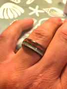 HappyLaulea Black Zirconium 8mm Ring with Antler, Turquoise & Hawaiian Koa Wood Tri-Inlay - Dome Shape, Comfort Fitment Review
