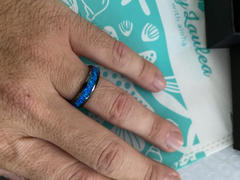 HappyLaulea Black Hi-Tech Ceramic Ring /  Blue Opal Inlay / 6mm / Dome Shape & Comfort Fitment Review