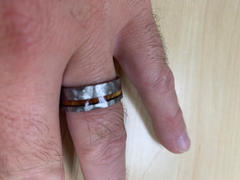 HappyLaulea Titanium GR5 Hammered Stonewashed Ring [8mm width] Hawaiian Koa Wood Review