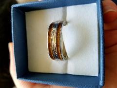 HappyLaulea Sterling Silver Hand Engraved Hawaiian Jewelry Ring with Duo Hawaiian Koa Wood Inlay - 8mm, Flat Shape, Standard Fitment Review