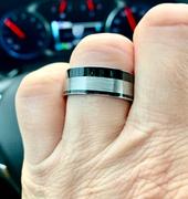HappyLaulea Tungsten Carbide Ring with Ebony Gabon Wood Inlay Review