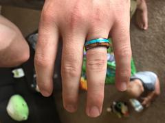 HappyLaulea Tungsten Carbide 8mm Ring with Turquoise and Hawaiian Koa Wood Inlay, Comfort Fitment, Barrel Style Review