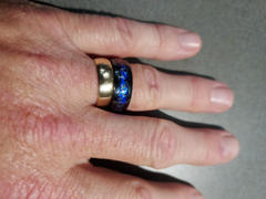 HappyLaulea Black Titanium Ring [8mm width] Blue Fire Opal & Meteorite Review