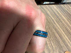 HappyLaulea Black Titanium Ring [8mm width] Azure Blue Opal & Meteorite Review