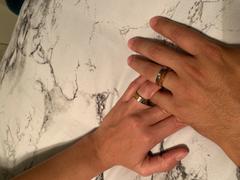 HappyLaulea Diamond Titanium Floral Pattern Ring Set with Koa Wood Inlay Review