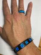 HappyLaulea Tungsten Carbide 13mm Bracelet with Blue Opal Inlay Review