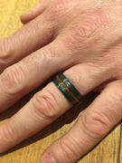 HappyLaulea Black Zirconium Step Edge Ring with Hawaiian Koa Wood Inlay - 8mm, Flat Shape, Comfort Fitment Review