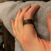 HappyLaulea Black Zirconium Matte Finished Ring with Hawaiian Koa Wood Inlay - 8mm, Dome Shape, Comfort Fitment Review