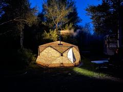 RBM Outdoors All-Season Premium Outfitter Wall Tent with Stove Jack  Hexagon. Best for 8 person. Review