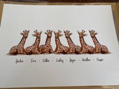Pawprint Illustration Your Giraffe Family! Giraffes Family Custom Names Print | Nursery Wall Art Review