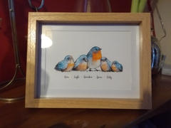 Pawprint Illustration Your Bluebird Family! Bluebird Family Custom Names Print | Nursery Wall Art Review