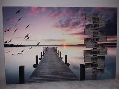 Designed By Memories Lake Sunset Dock Name Signs Canvas Art Review