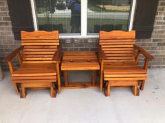 ThePorchSwingCompany.com Treasure State Amish Co. Classic 3pc. Red Cedar Glider Chair Set Review