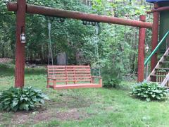 ThePorchSwingCompany.com Beecham Swing Co. Drink Cupholder Console 5ft. Oak Porch Swing Review