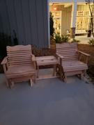 ThePorchSwingCompany.com Treasure State Amish Co. Classic 3pc. Red Cedar Glider Chair Set Review