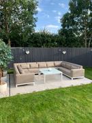 Alexander Francis Minimo Sunbrella Fabric Garden U Shape Sofa Set White Metal Frame Review