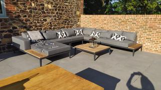 Alexander Francis Moderno Sunbrella Grey Fabric Outdoor Corner Sofa Set Review
