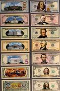 Proud Patriots Set of all 7 - COLORIZED 2-SIDED U.S. Bills Currency $1 / $2 / $5 / $10 /$20 / $50 / $100 Review