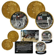 Proud Patriots Apollo 11 1st Man on Moon 50th Anniversary John F. Kennedy Centennial 24K Gold Plated Coin – Landing Footprint Review