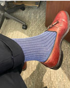 Southern Scholar STEEL BLUE RIBBED SOLID - A STEEL BLUE SOCK WITH MIDNIGHT BLUE RIBS | NMP Review
